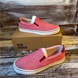 🆕 PIONEER Women's Pink Slip-On Sneakers